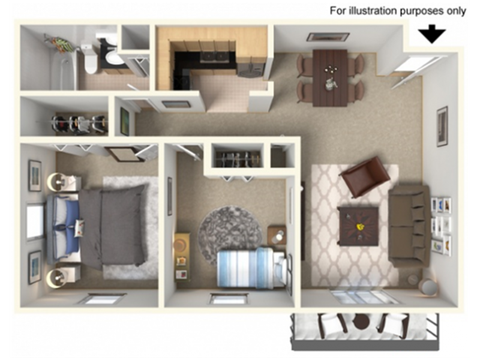 2 bedroom 1 bathroom at Valley York Apartments, Parma Heights, OH, 44130